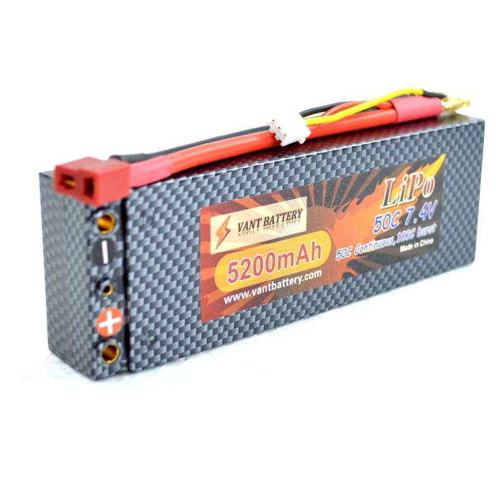 Batterie Li-Po 7.4V 5200mAh 50C avec un étui rigide et un connecteur des  doyens