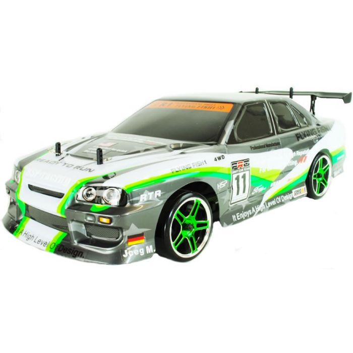 Voiture Nissan Skyline Electrique RC verte spéciale drift - 2.4GHz