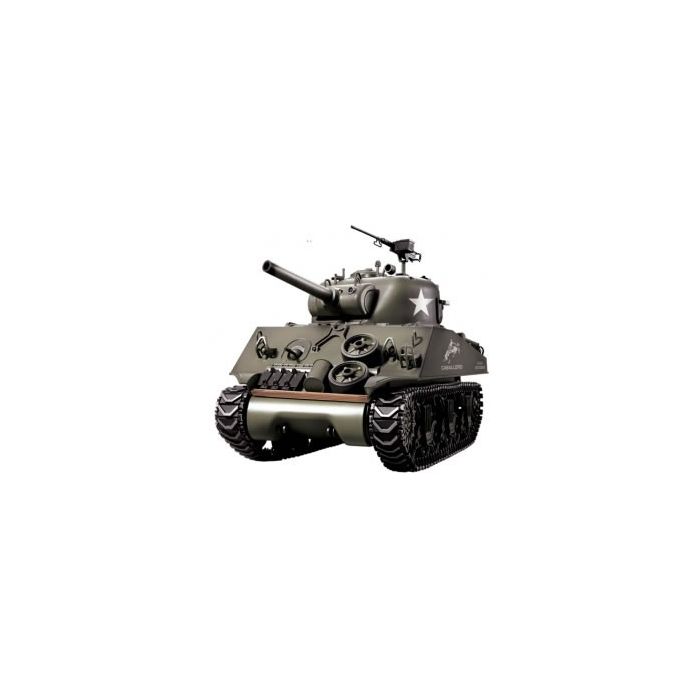 Elroy369Lion Char radiocommandé WWII US M4A3 Sherman - Modèle de réservoir  militaire avec fonction de démarrage du bruit fumé